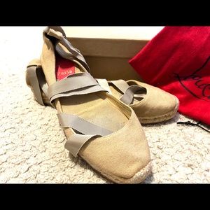 Christian Louboutin espadrille lace up flat